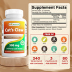 Best Naturals Uña de Gato 500 mg, 240 Cápsulas