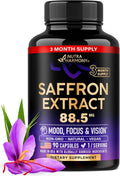 Extracto Puro de Azafrán 88.5 mg, 90 Cápsulas Veganas