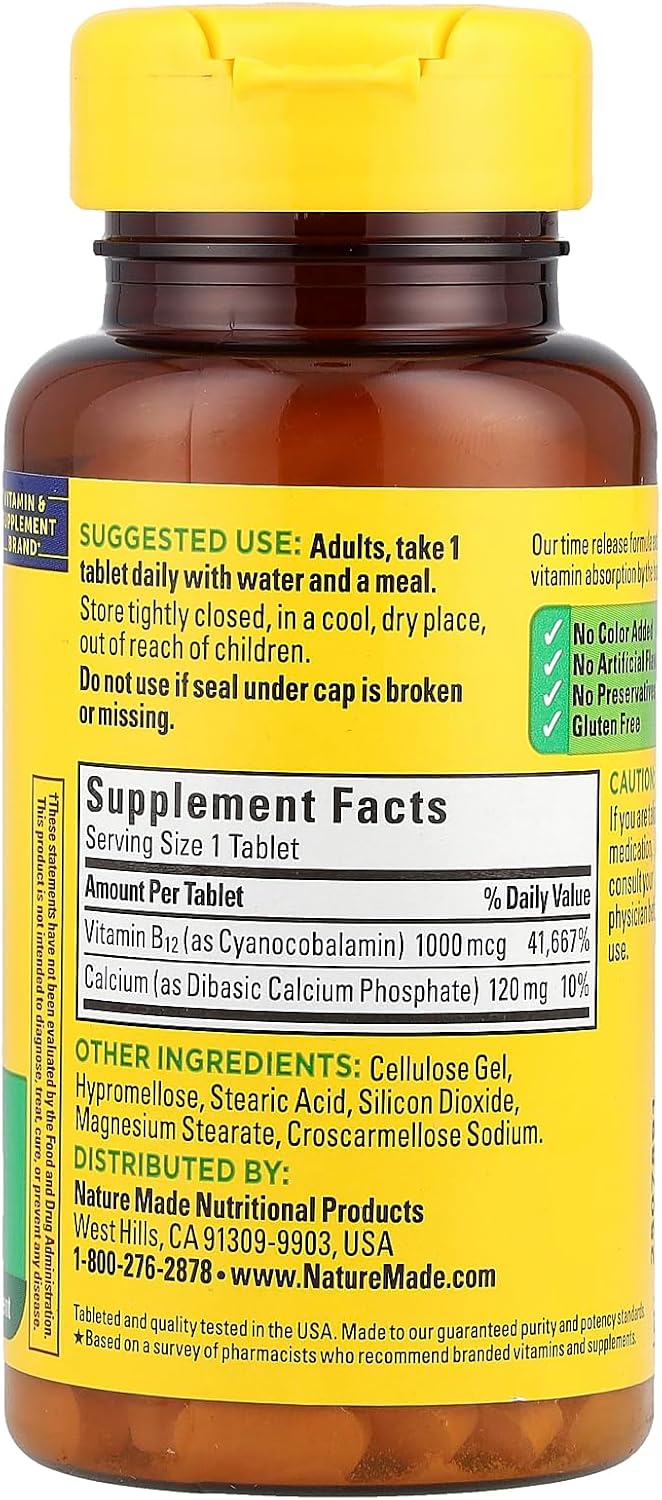 Nature Made Vitamina B-12 1000 mcg, 75 comprimidos de liberación prolongada
