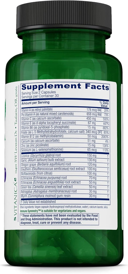Vitanica Immune Symmetry - Suplemento de – Vitamina C: Ayuda al funcionamiento normal del sistema inmunitario y – Image 2
