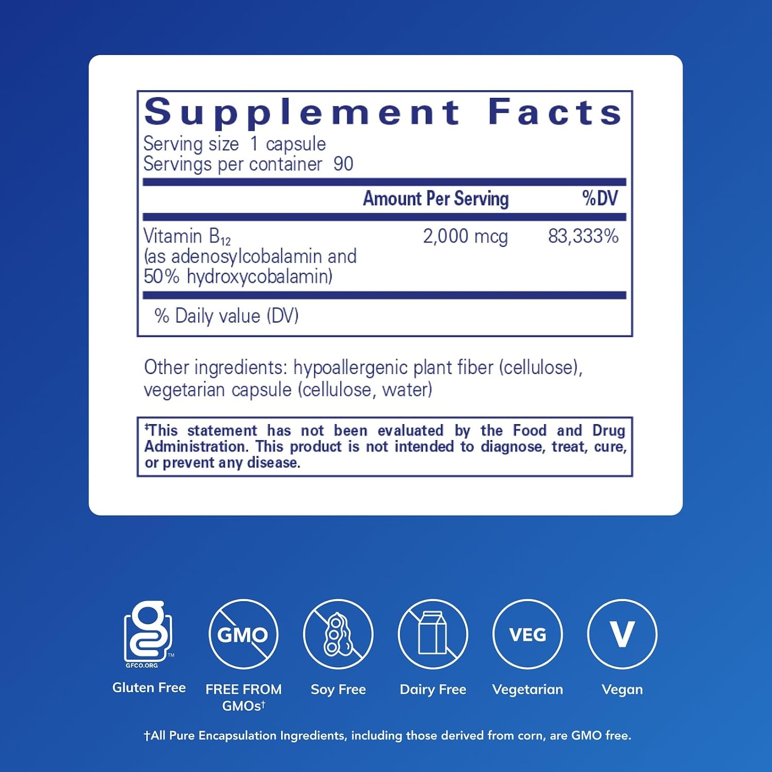 Pure Encapsulations Adenosyl/Hydroxy B12 - Suplemento de vitamina B12 de alta potencia - 90 cápsulas