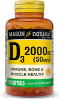 Mason Natural Vitamina D3 2.000 UI Ultra Strength, 120 Cápsulas Blandas