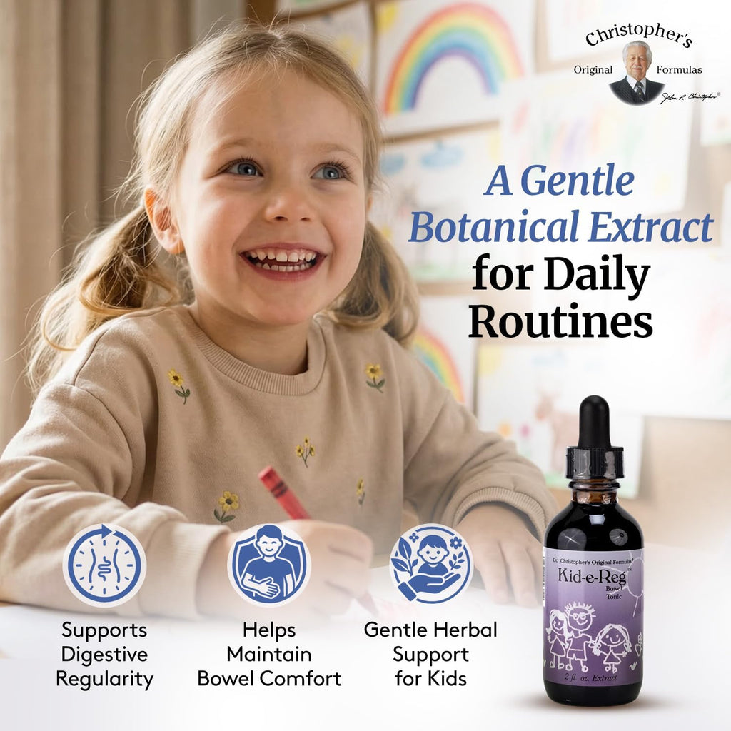 Christopher's Original Formulas Kid-e-Reg Tónico Herbal para Niños – Pack de 2 (2 oz cada uno)