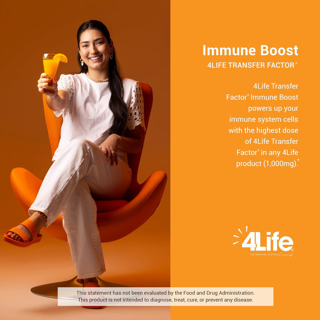4Life Transfer Factor Immune Boost Mezcla para Bebida Sabor Naranja, 5 Sobres