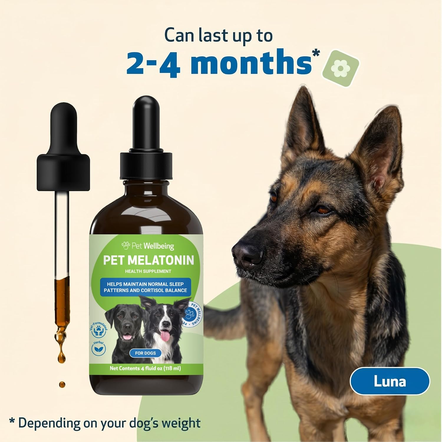 Pet Wellbeing Melatonina Líquida para Perros - 118 ml