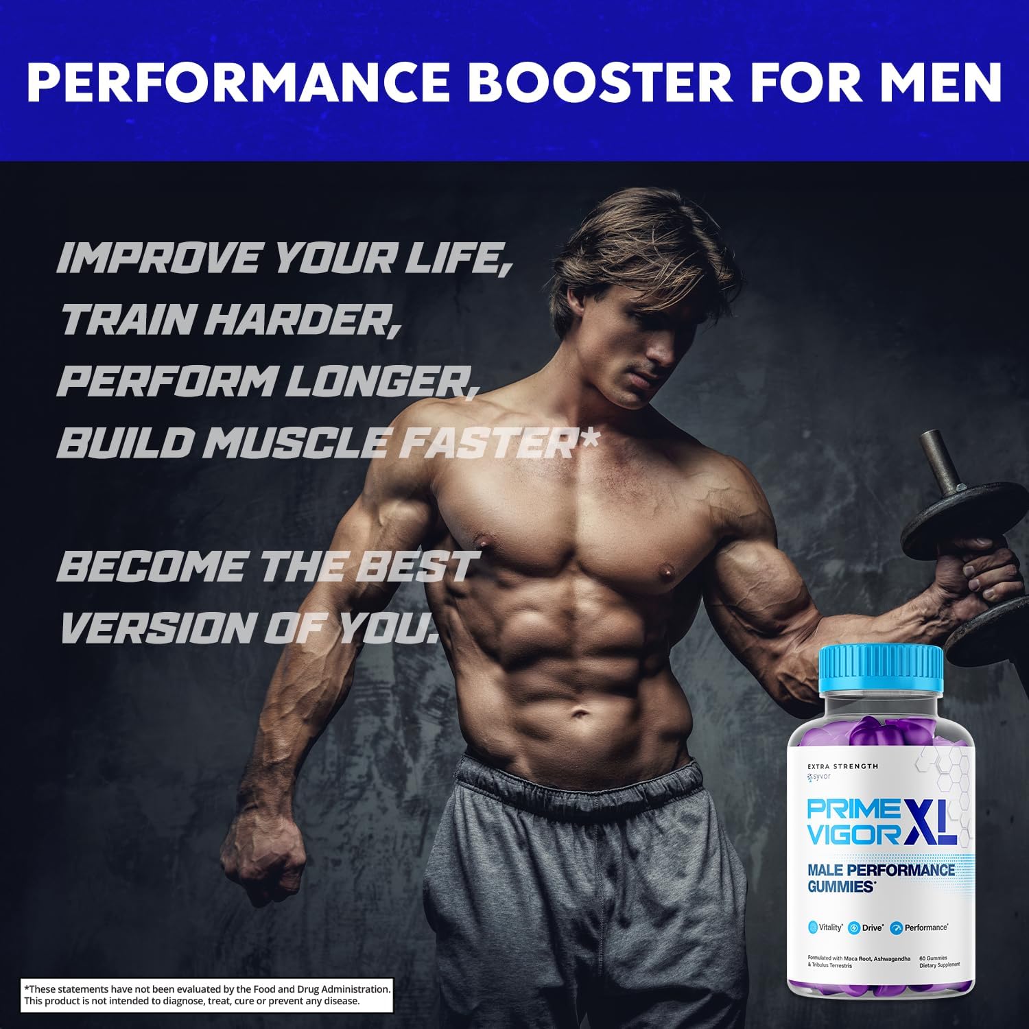 Prime Vigor XL Gummies (3 Paquete) - 180 Gomitas
