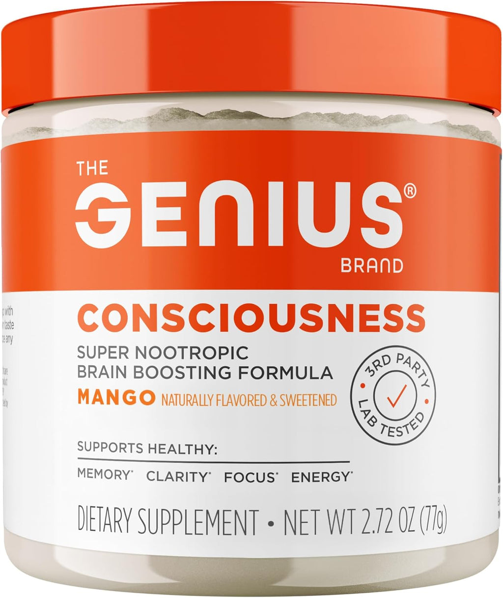 Genius Consciousness, Super Nootropic Brain Supplement Powder, Mango