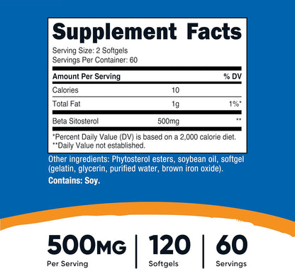 Nutricost Beta Sitosterol 120 Cápsulas – Abundantes porciones: 60 porciones por envase para un suministro – Image 2