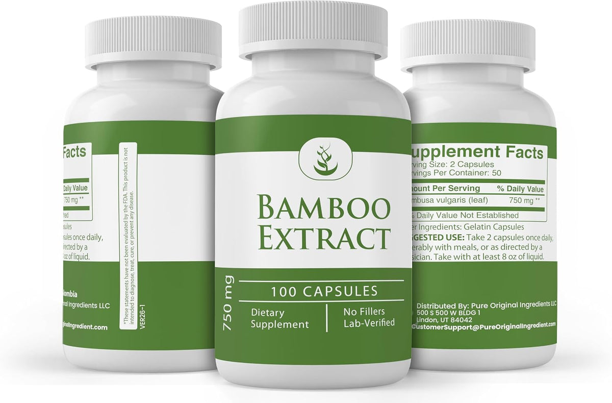 Pure Original Ingredients Extracto de Bambú, 100 Cápsulas, Puro sin Aditivos – Image 4