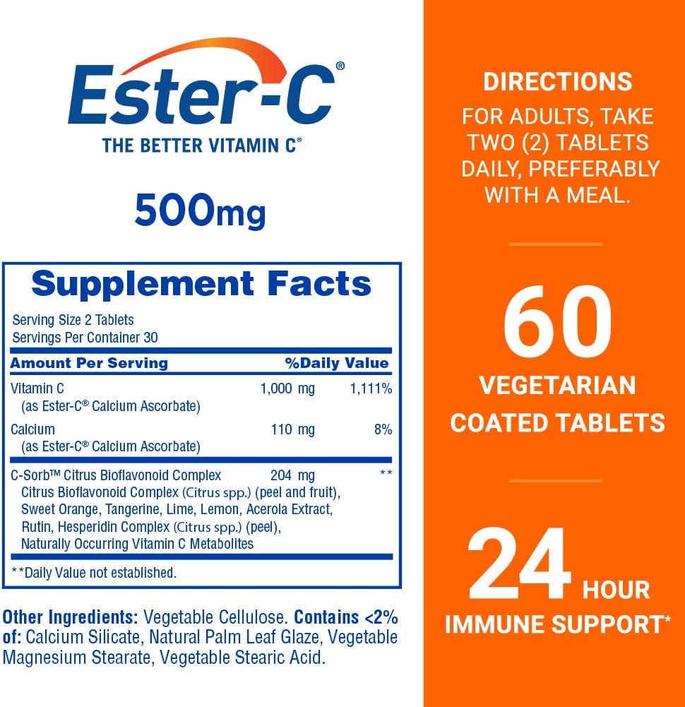 Ester-C Vitamina C 500 mg Comprimidos, 60 Unidades