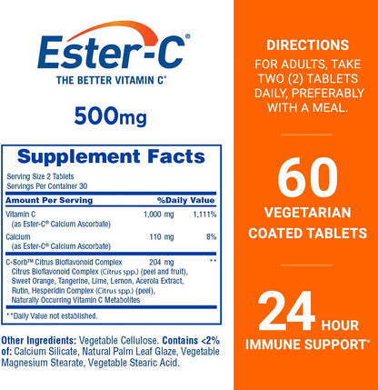 Ester-C Vitamina C 500 mg Comprimidos, 60 Unidades – Image 2