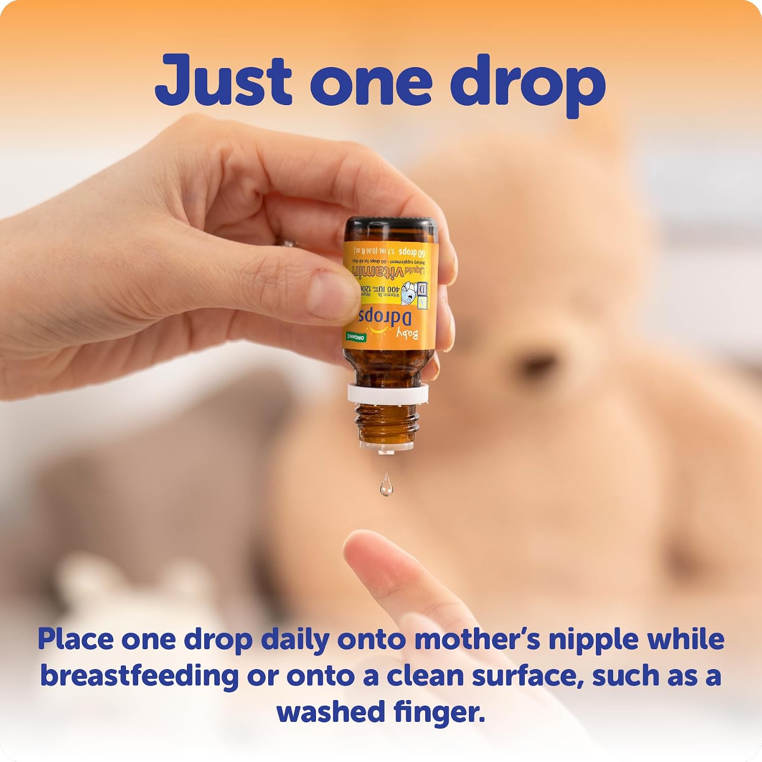 Ddrops® Baby Orgánico Gotas de Vitaminas A y D para Bebés, 60 Gotas