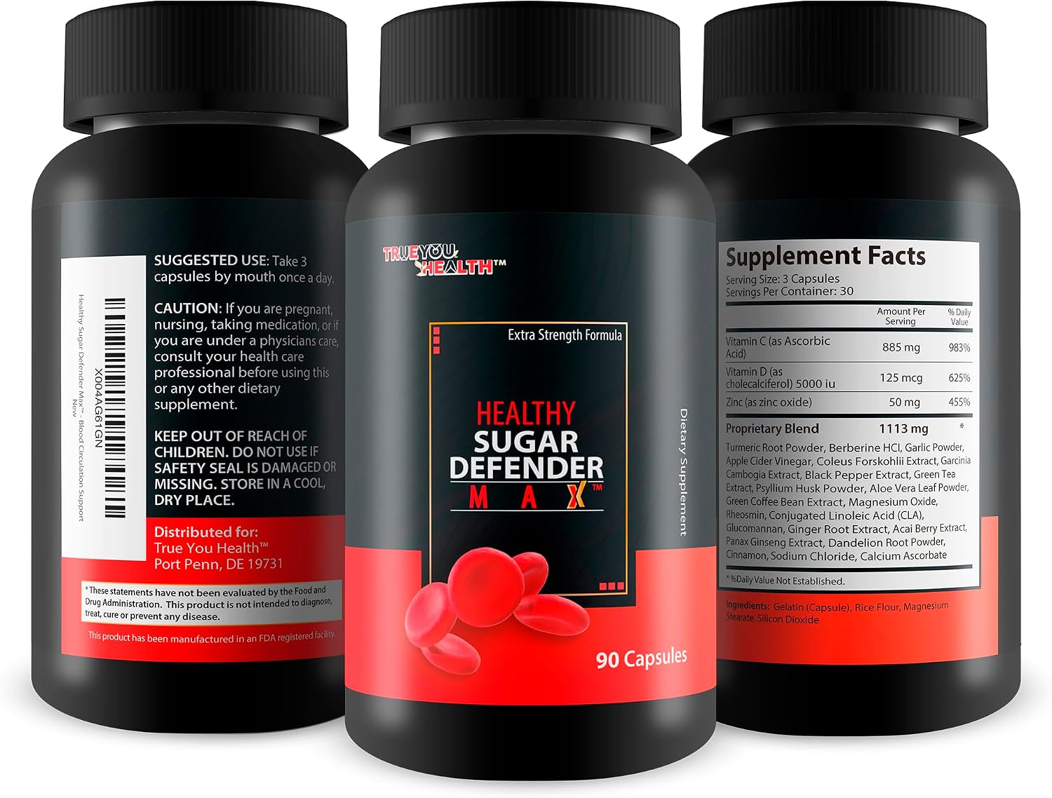 Healthy Sugar Defender Max – Cápsulas para el azúcar en sangre y circulación