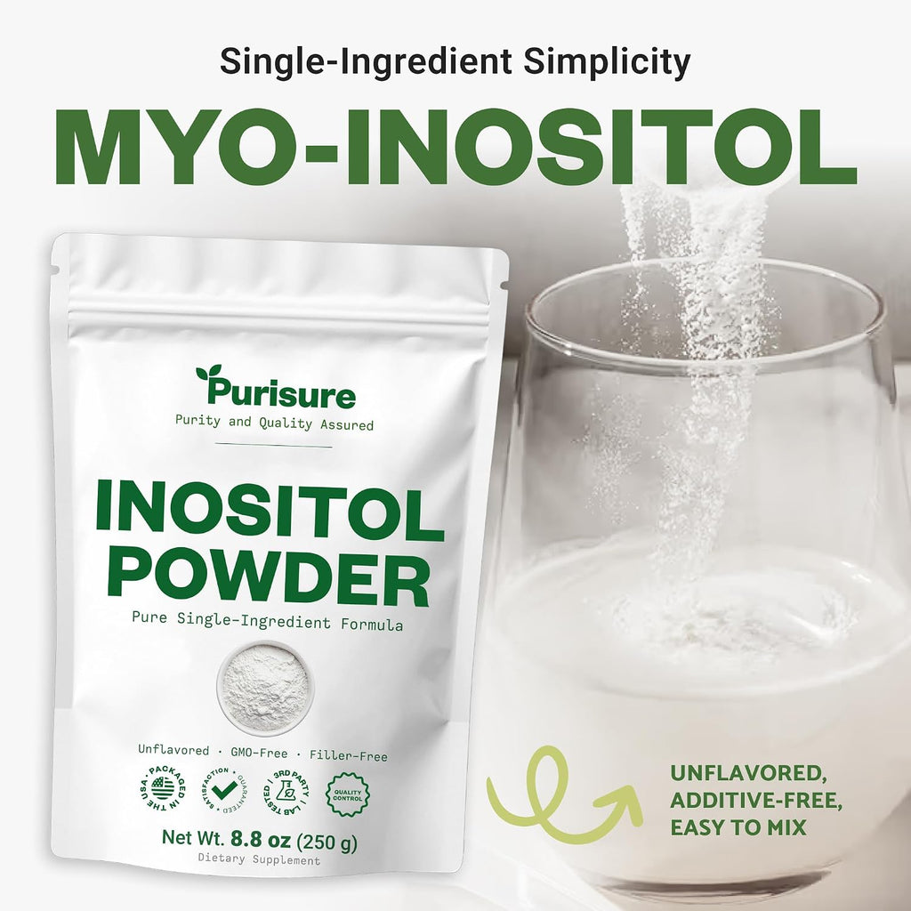 Purisure Inositol en Polvo, 250g, Puro, Vegano, No-GMO