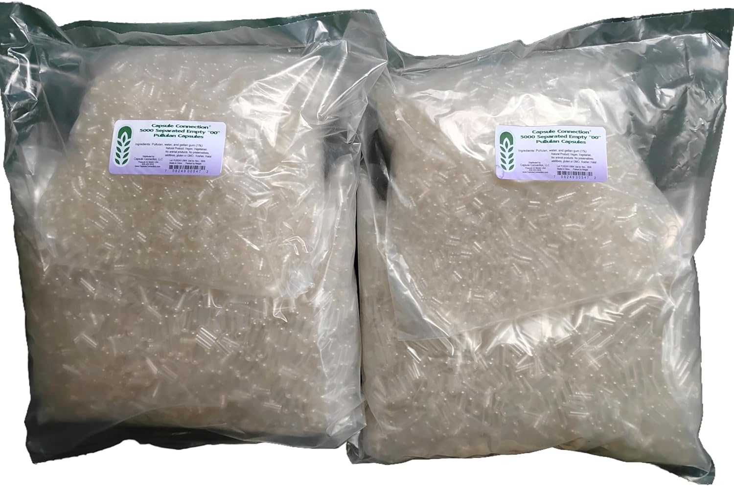 Capsule Connection Cápsulas Vacías de Pullulan Separadas, Tamaño 00, Veganas y Vegetarianas (500 uds.)