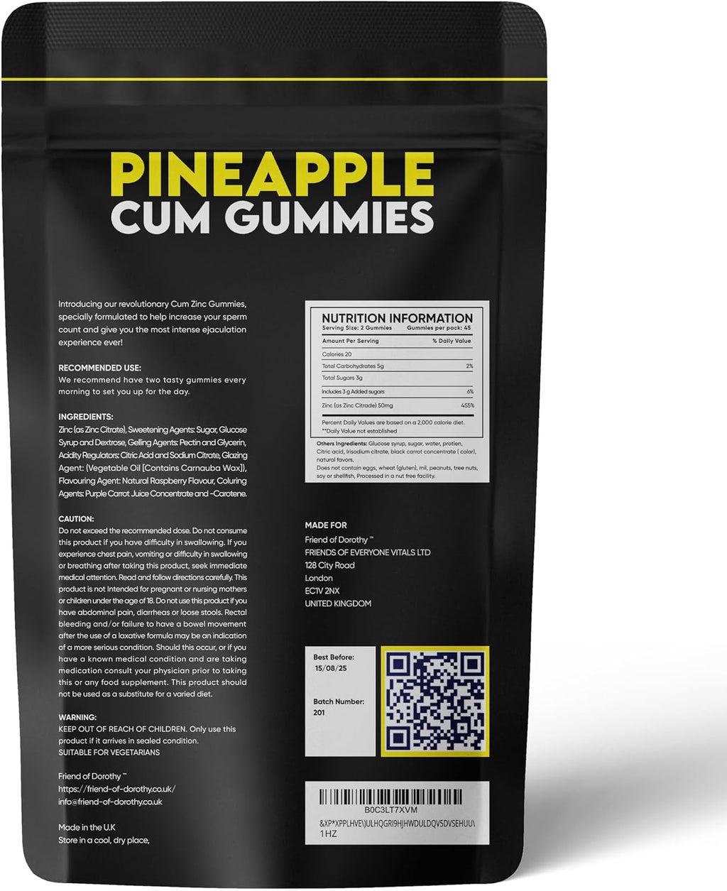 Pineapple C*M Gummies - Suplemento para la salud reproductiva masculina - 60 gominolas