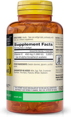 MASON NATURAL Vitamina E, 450 mg (1000 UI), 50 cápsulas blandas