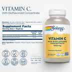 SOLARAY Vitamin C 1000 mg with Bioflavonoids, Rose Hips and Acerola - 250 Capsules
