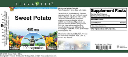 Terravita Sweet Potato - Batata 450 mg (100 – Vitamina C: ayuda a la función normal del sistema inmunitario y a la – Image 3