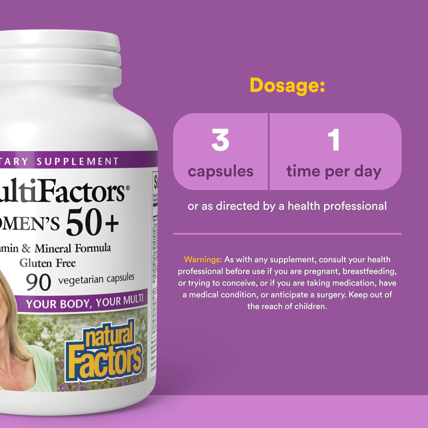 MultiFactors Women's 50+ Multivitamínico y Minerales - 90 Cápsulas