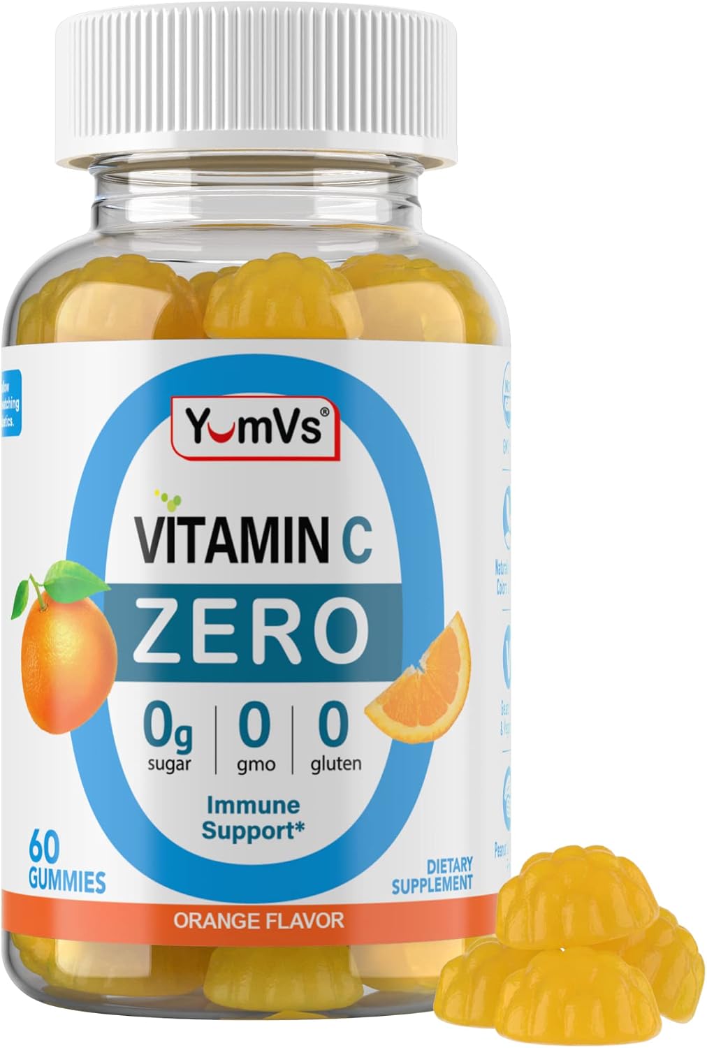 Yum-Vs Gomitas de Vitamina C Sin Azúcar - 250 mg - 60 unidades