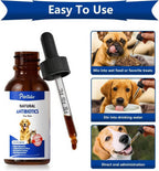 Antibióticos Naturales para Perros – Suplemento Herbal Orgánico en Gotas para Apoyo Inmunológico, Alergias, Piel, Digestión e Infecciones – Todas las Razas y Edades