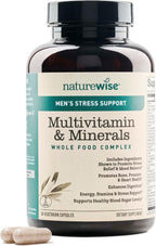 NatureWise Multivitamínico para Hombres + Apoyo Anti Estrés + Minerales Iónicos Fúlvicos + Probióticos - 60 Cápsulas (1 Mes)