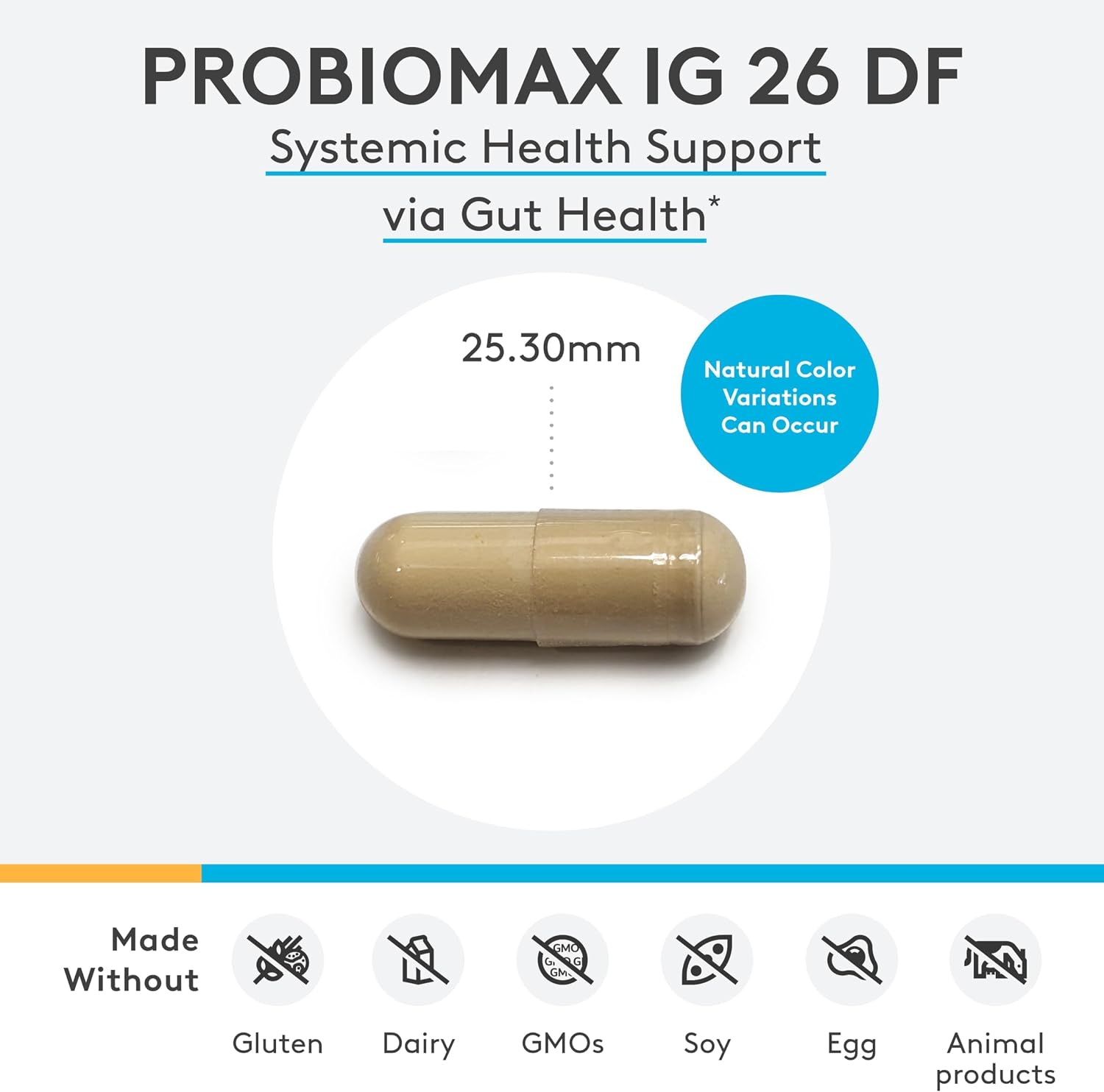 XYMOGEN ProbioMax IG 26 - Polvo de huevo inmunizado y Bacillus coagulans - 120 cápsulas