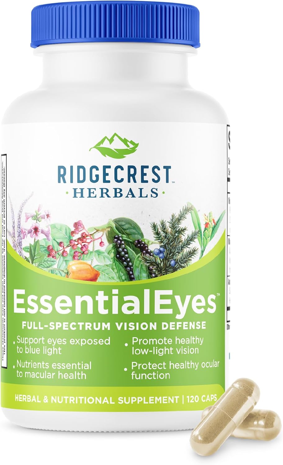 EssentialEyes – Suplemento Ocular Natural con Luteína, Zeaxantina y Arándano (120 Cápsulas Veganas)