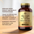 Solgar Brewer's Yeast 7½ Grains with Vitamin B12 - 250 Tablets, 2-Pack - Non-GMO, Vegan, Dairy-Free, Kosher - 82 Servings