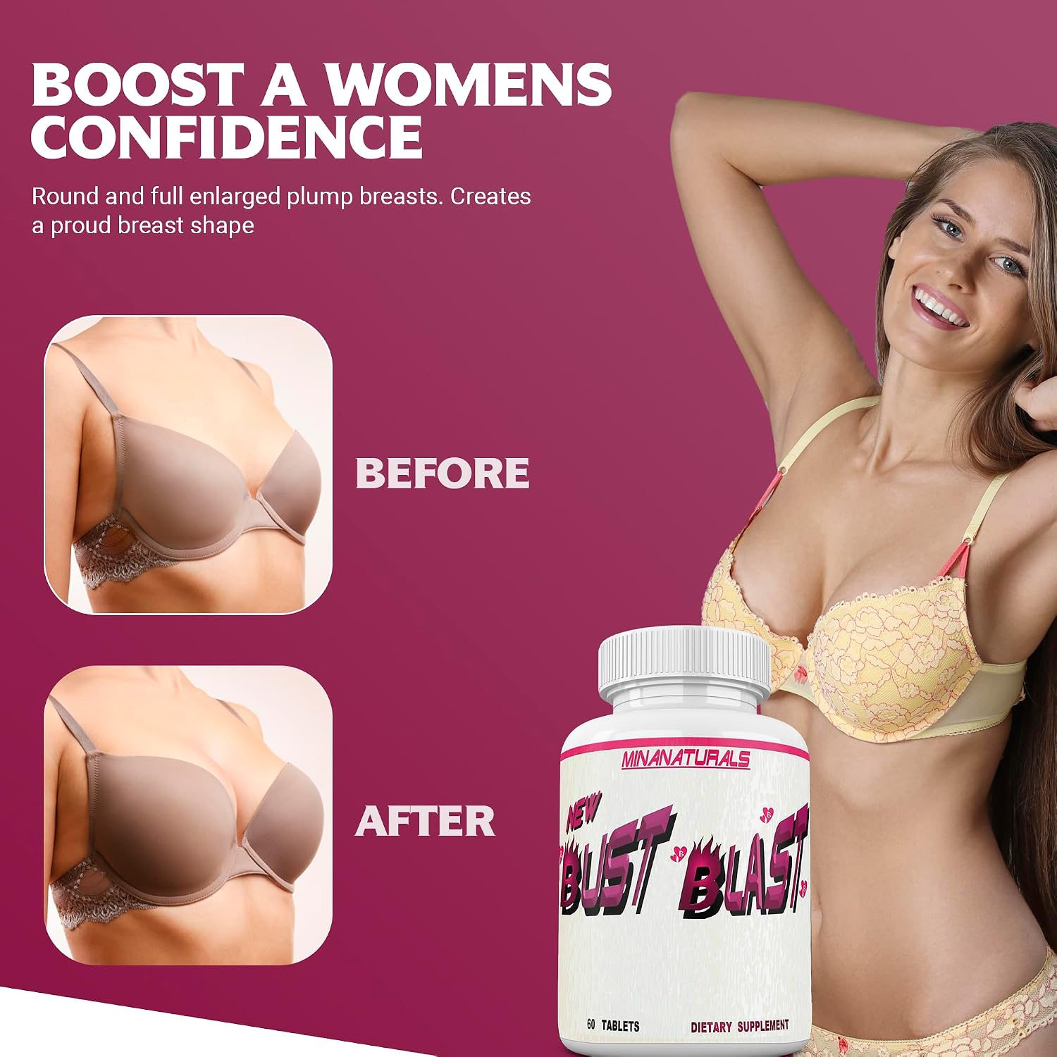 Bust Blast Loaded - Complemento Alimenticio para Aumento de Pecho - 60 Comprimidos