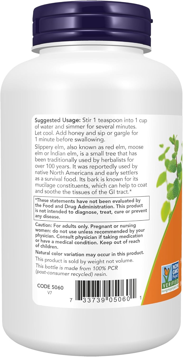 NOW Foods, Polvo de Olmo Americano (Ulmus rubra), 113 g