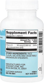Vitacost Vitamina D3, 50 mcg (2.000 UI), 200 cápsulas