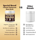 Caldo de Huesos de Res para Perros con 10 Setas Orgánicas y Colágeno - Special Breed