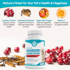 Wanderfound Pets Ultimate Cranberry – Apoyo para la vejiga e infecciones urinarias en perros – 90 comprimidos masticables sabor bacon e hígado