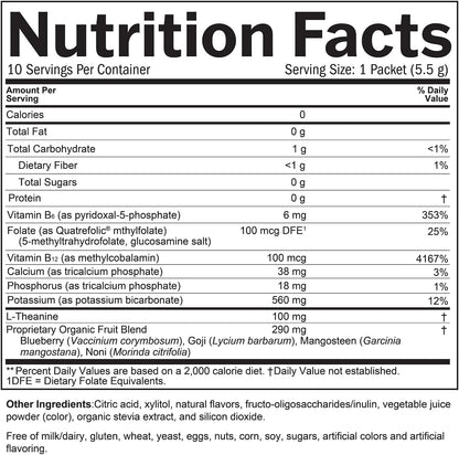 BRAINMD Brain Boost On The Go - Polvo Nootrópico, Sabor Bayas, 10 Sobres – Image 4