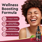 CFILIHTC Complejo B en Gotas Líquidas, Suplemento de Vitaminas B con B1, B2, B3, B5, B6, B7, B9 y Metil B12, Vegano, Sabor Cereza