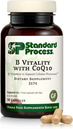 Standard Process B Vitality con CoQ10 - Complejo B con Riboflavina, Biotina y B12 - Vegano, sin Gluten - 90 Cápsulas (30 Servicios)