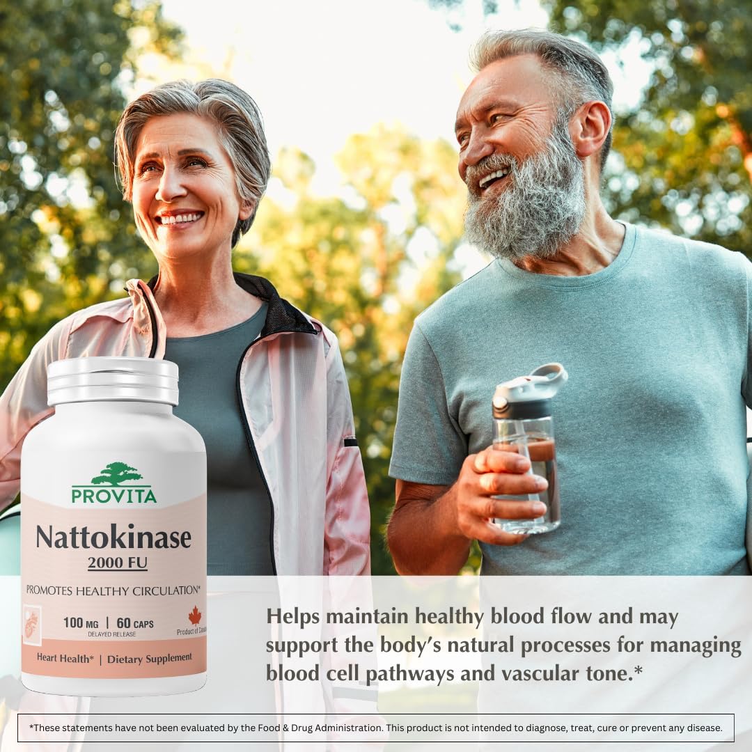 PROVITA Nattoquinasa 2000 FU | 100mg | 60 Cápsulas | Salud Cardiovascular
