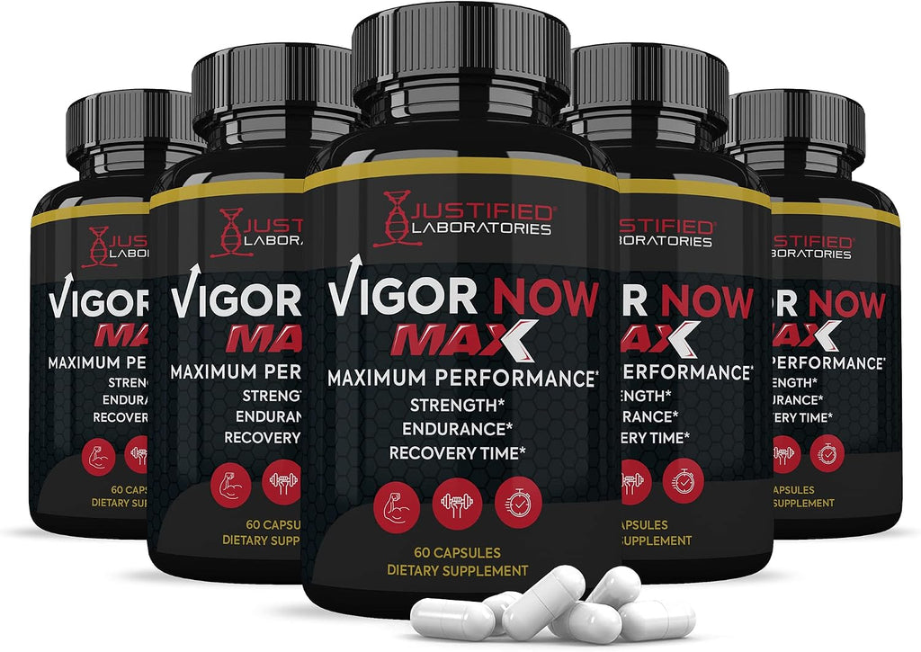 Vigor Now Max 1600MG - Fórmula Avanzada para la Salud Masculina (Pack de 5, 300 Cápsulas)