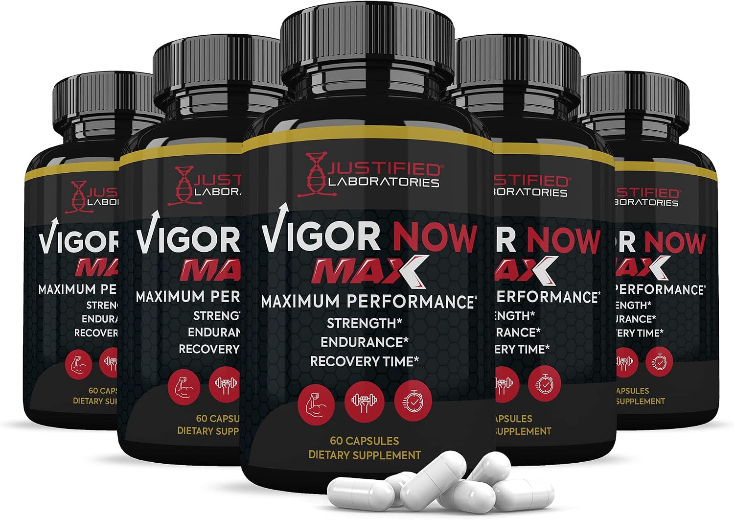 Vigor Now Max 1600MG - Fórmula Avanzada para la Salud Masculina (Pack de 5, 300 Cápsulas)