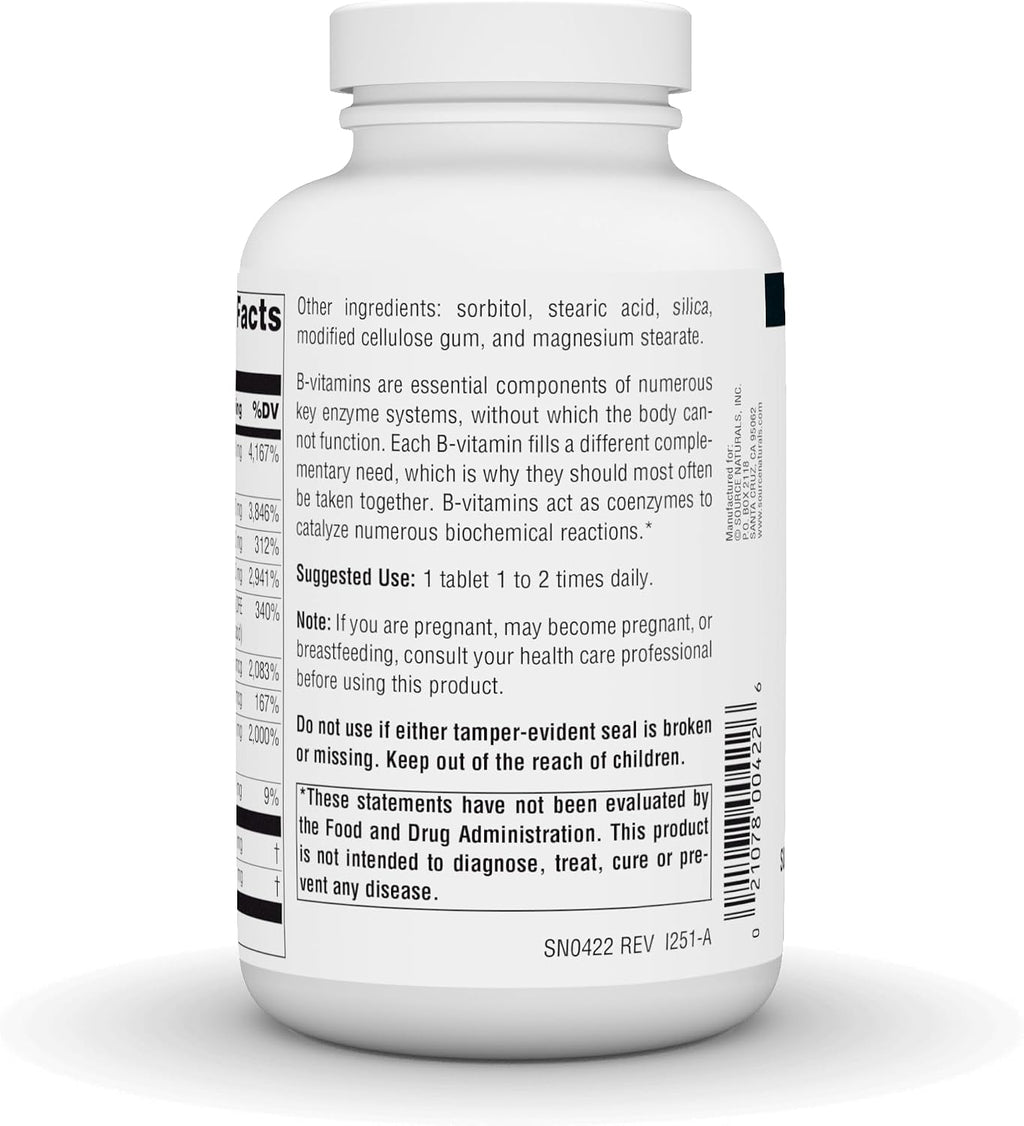 Source Naturals B-50 Complex - 50 mg - 250 Comprimidos