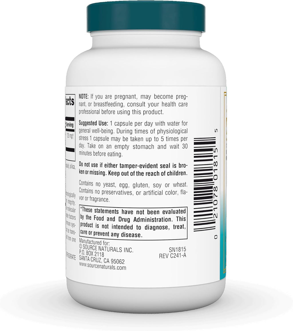 Source Naturals Wellness Transfer Factor, 125 mg, 30 Cápsulas