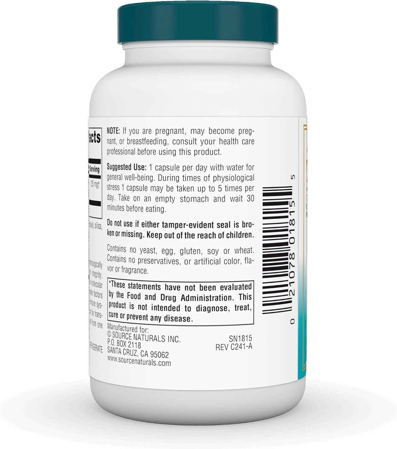 Source Naturals Wellness Transfer Factor, 125 mg, 30 Cápsulas