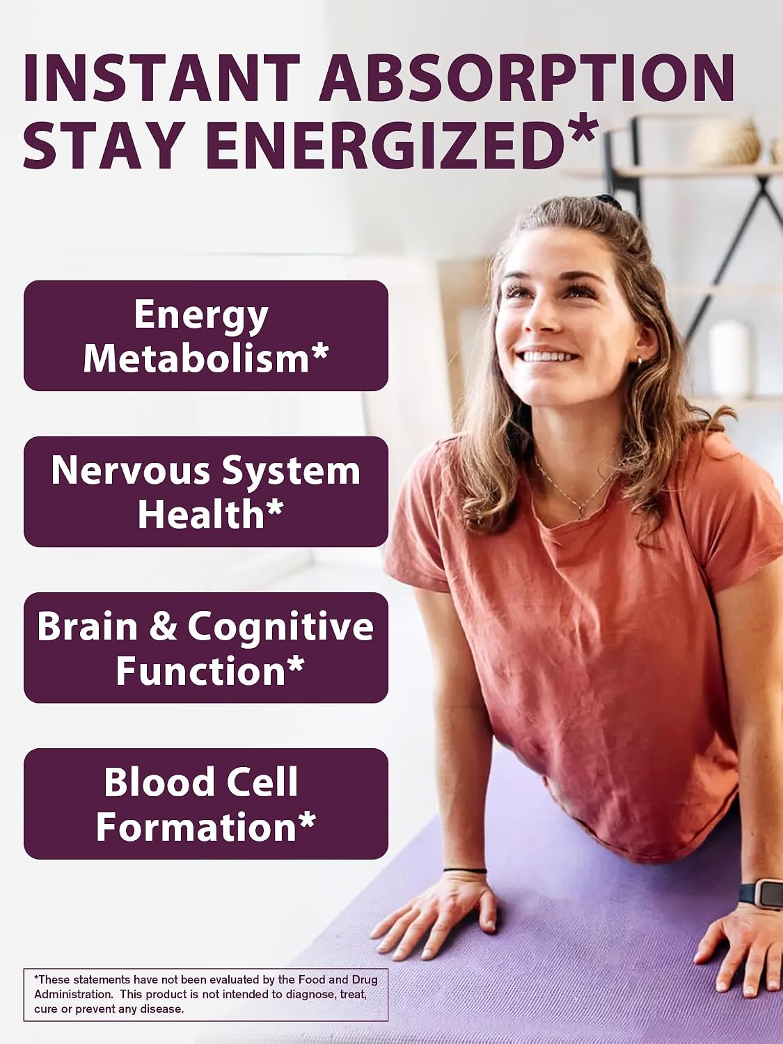 Vitamina B12 Sublingual 5000mcg - Metilcobalamina - 240 Comprimidos de Disolución Rápida - Sabor Melocotón Natural - Vegano, Sin Azúcar