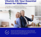 Vitamina D3 5000 UI | Apoyo Inmunitario, Óseo y Muscular | 120 Cápsulas Blandas - 4 Meses