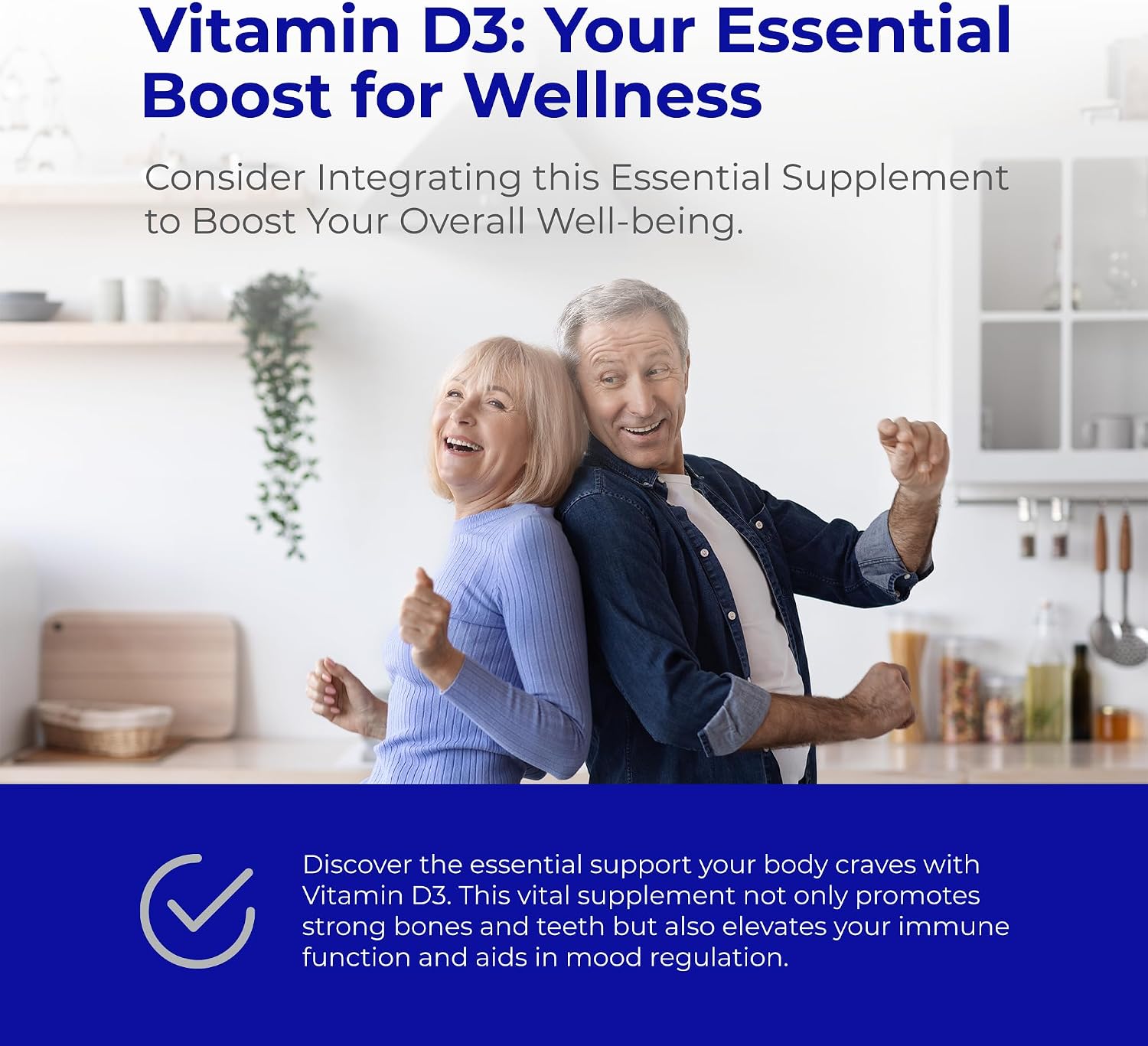 Vitamina D3 5000 UI | Apoyo Inmunitario, Óseo y Muscular | 120 Cápsulas Blandas - 4 Meses