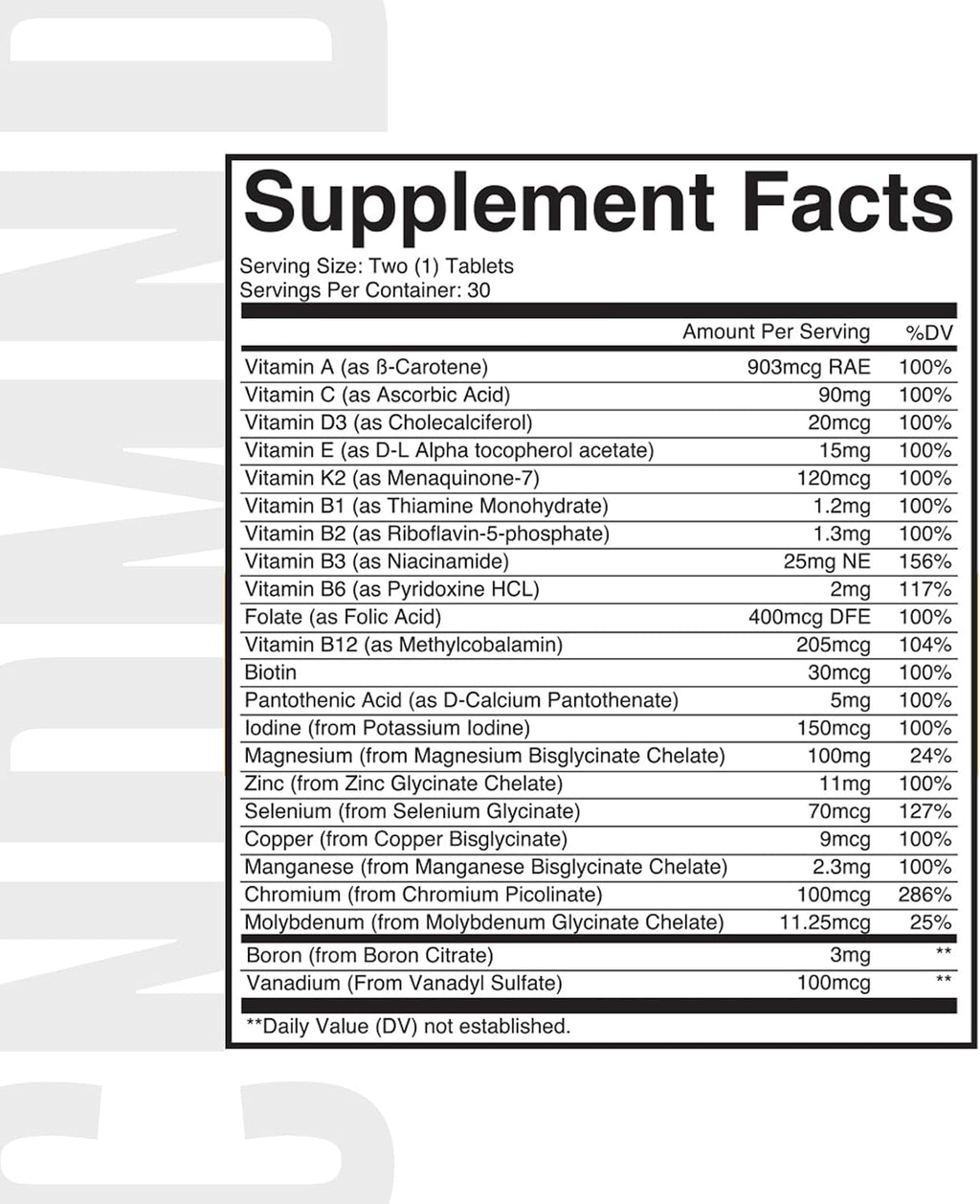 CONDEMNED Multivitamin para Hombres y Mujeres – Vitaminas y Minerales Esenciales – 60 Comprimidos