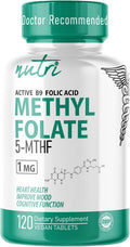 Nutri 5-MTHF L-Metilfolato 1 mg - 120 Comprimidos Veganos - Complemento Alimenticio