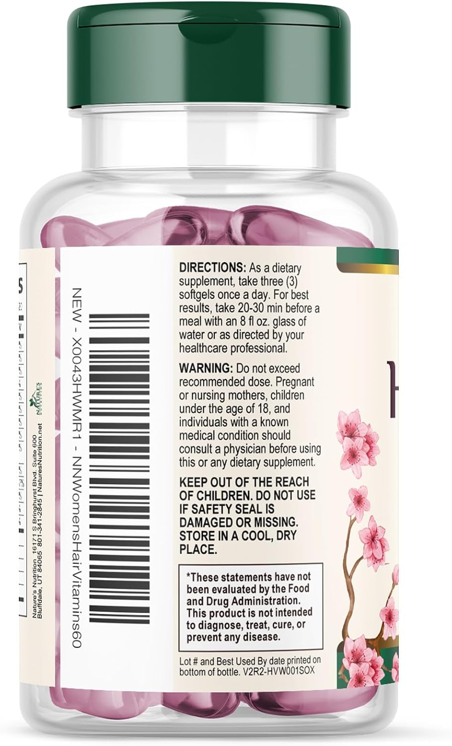 Biotina 5000mcg por dosis - Complejo con Colágeno, Aceite de Argán y Ácido Hialurónico - Suplemento de Belleza para Mujeres y Hombres - 60 Cápsulas Blandas